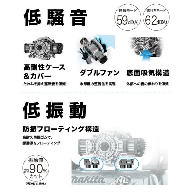 マキタ エアコンプレッサ AC462XGH (青)【低騒音・低振動 マキタ エアコンプレッサ AC462XGH (青)【低騒音・低振動