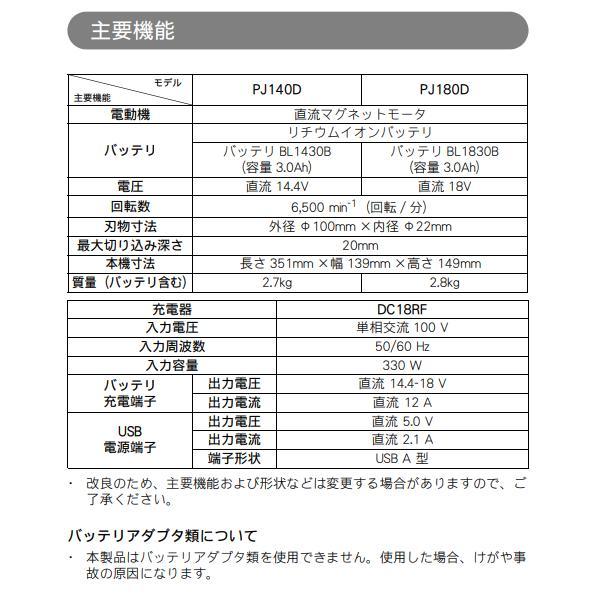 マキタ 18V PJ180DRG 充電式ジョイントカッタ 【本体+6.0Ah マキタ 18V PJ180DRG 充電式ジョイントカッタ 【本体+6.0Ah