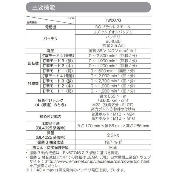 マキタ TW007GZ+ケース 40Vmax 充電式インパクトトレンチ 【本体 マキタ TW007GZ+ケース 40Vmax 充電式インパクトトレンチ 【本体