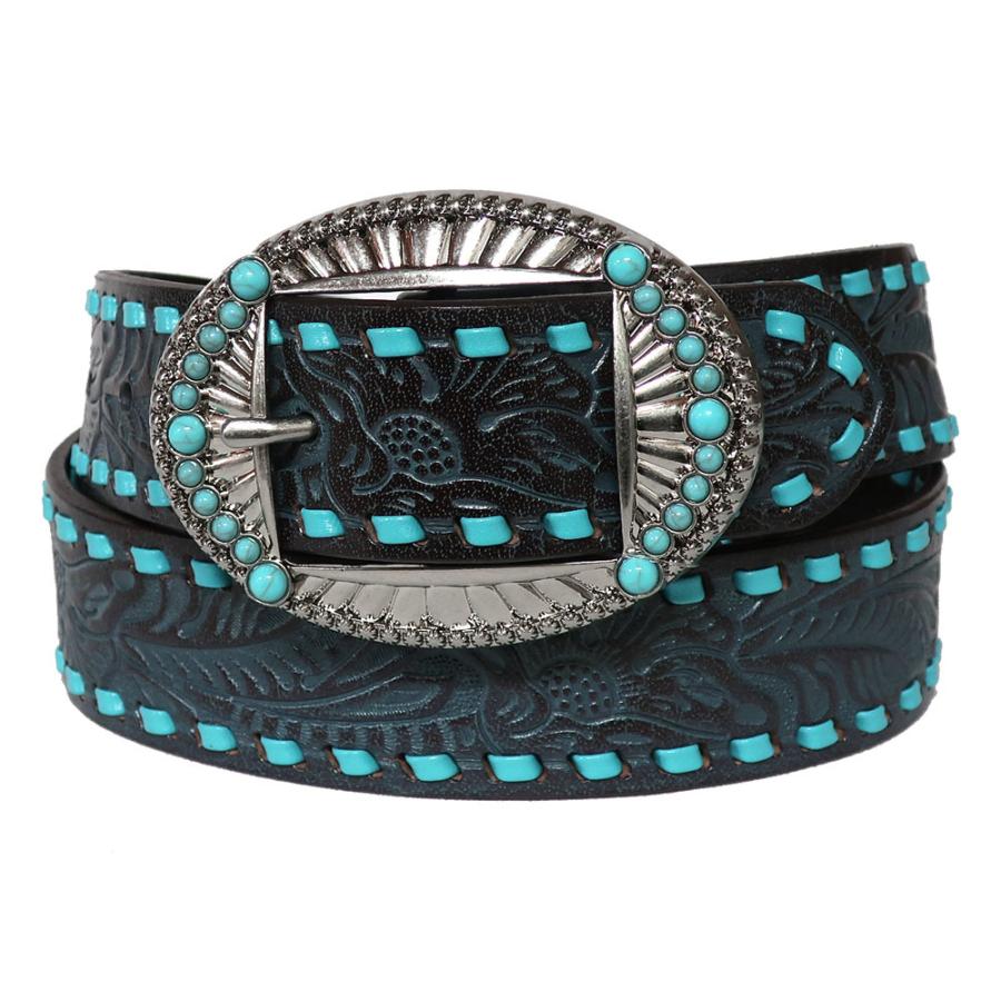 ベルト ウエスタンベルト レザー 革ベルト ターコイズ バックル 花 クラフト ブラウン A6287 A6287 カチーナトレーディング 通販 Yahoo ショッピング