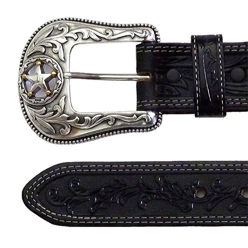 ITALY レア品！コンチョレザーベルトWesternブラック ITALY レア品