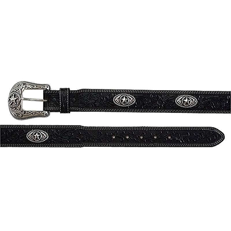 レザーベルト 革 ベルト コンチョ ウエスタンベルト 黒 ブラック