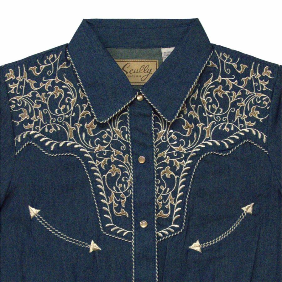 ゆうパケ ウエスタンシャツ デニム シャツ レディース長袖 豪華 刺繍 スカリー ｓｃｕｌｌｙ Lds481 Lds481 カチーナトレーディング 通販 Yahoo ショッピング