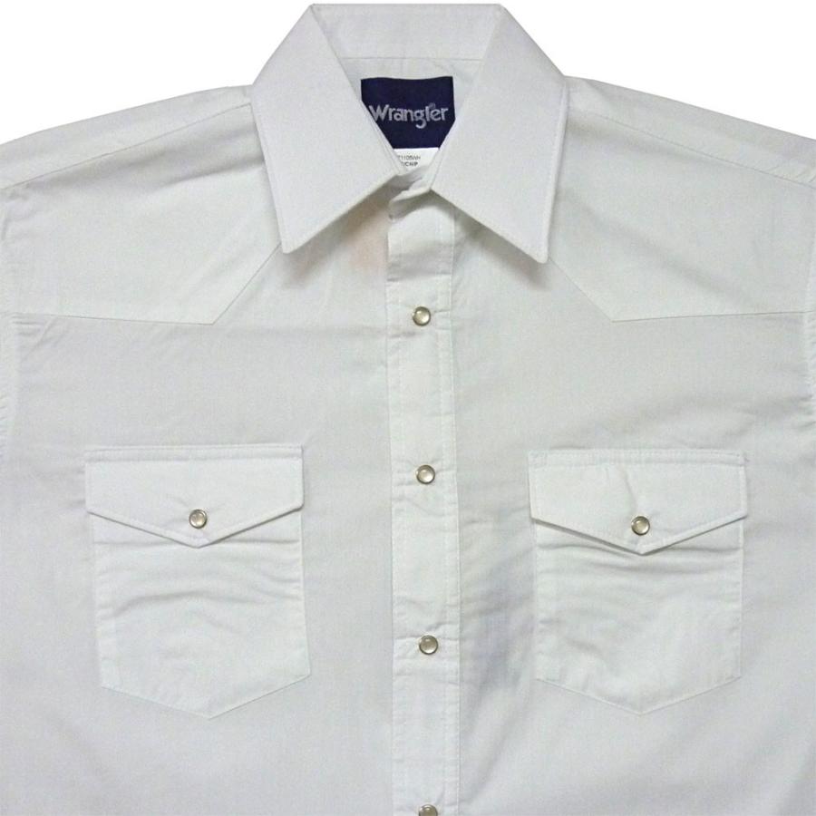 Wrangler（ラングラー） メール便可 白 ウエスタンシャツ メンズ 無地