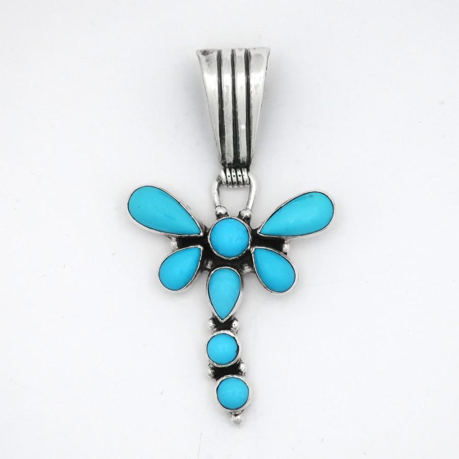 ゆうパケ可 ターコイズ シルバー トンボ トルコ石 インディアン