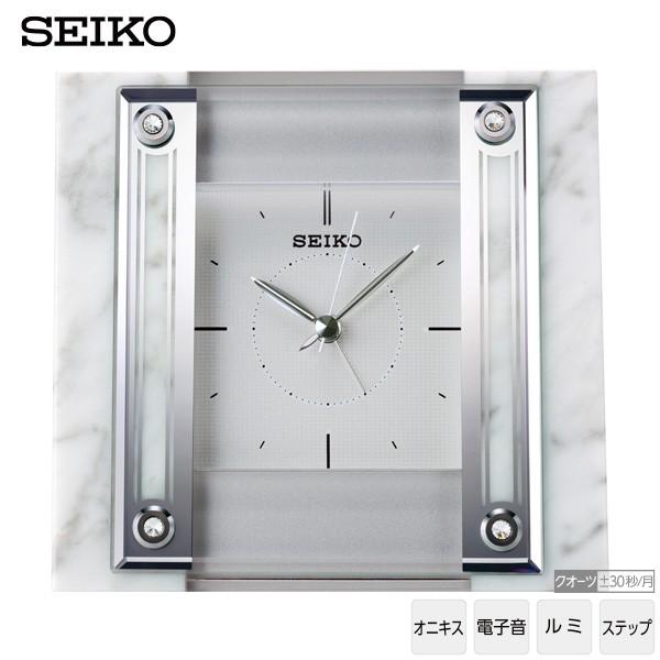 SEIKO（セイコー） 置時計 QK737W 白大理石 クロック 特殊装飾カット
