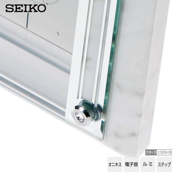 SEIKO（セイコー） 置時計 QK737W 白大理石 クロック 特殊装飾カット