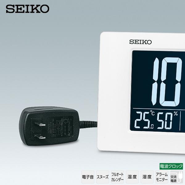 電波 デジタル 時計 DL214W セイコー SEIKO クロック デジタル表示 白色 LED 温度 湿度 カレンダー 掛 置 兼用 お取り寄せ｜kadecoco｜04