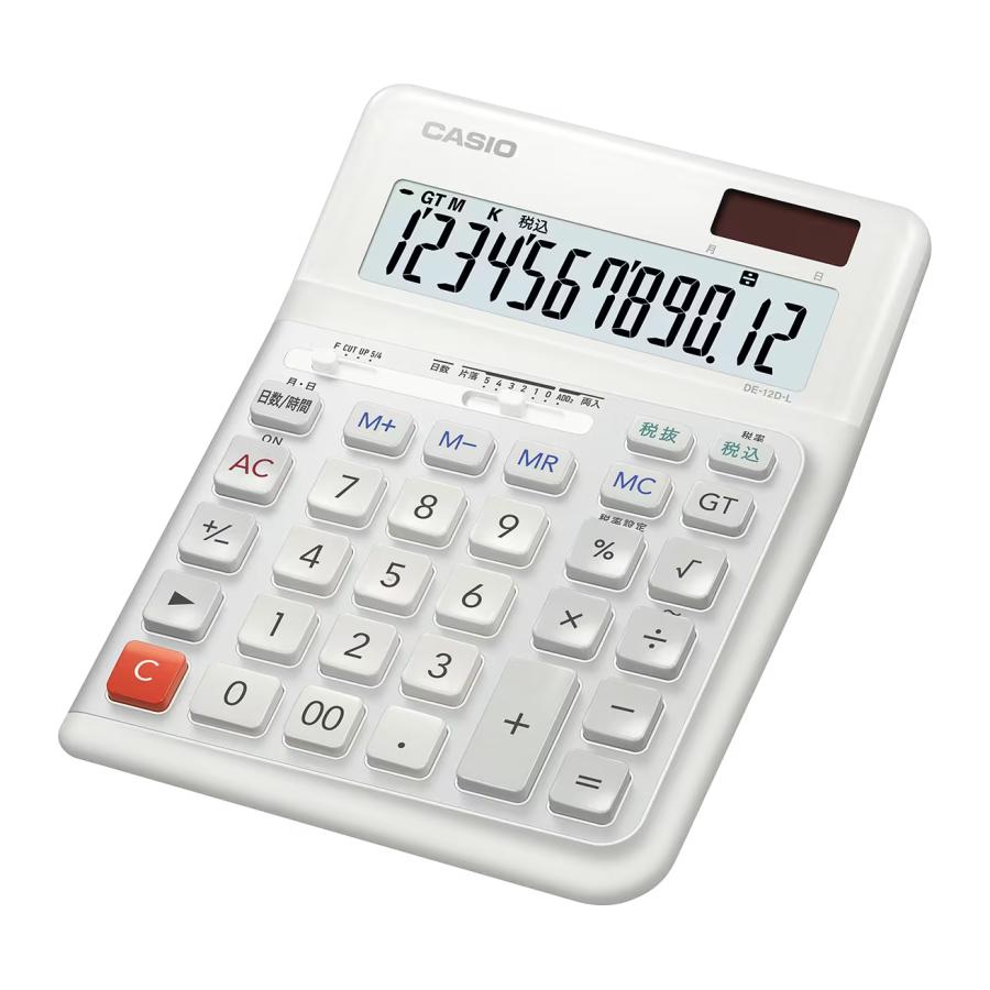 CASIO（カシオ） 電卓 12桁 人間工学電卓 左手用 3度傾けた電卓 デスク