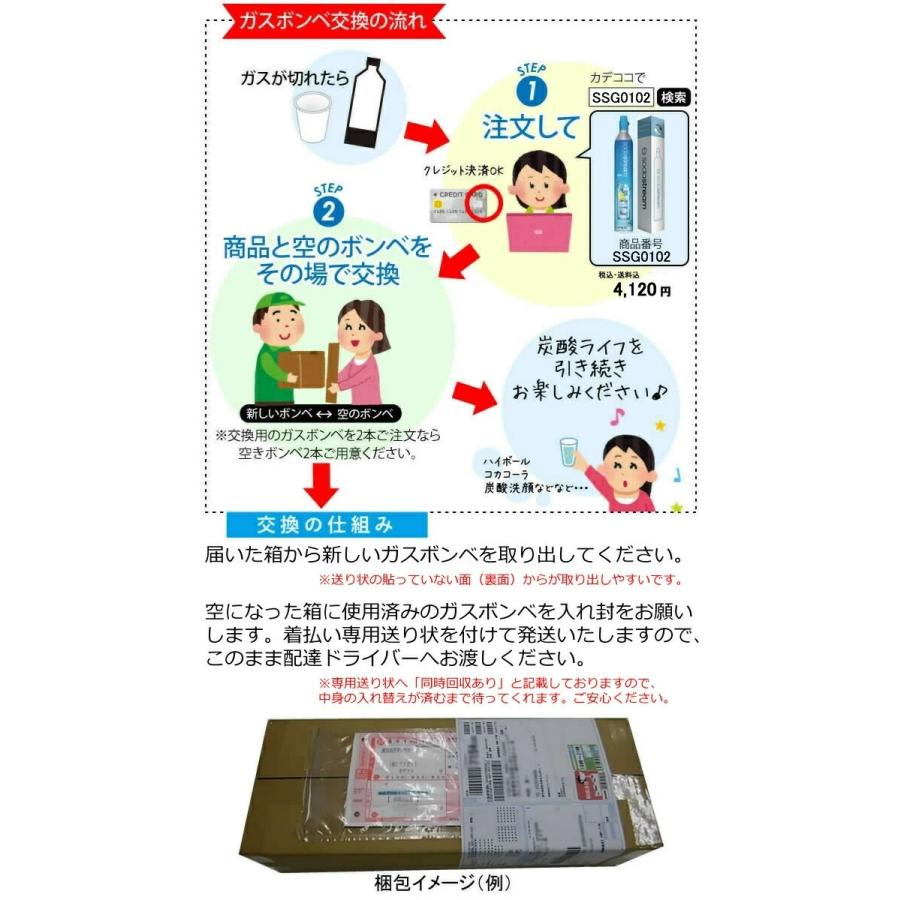 ソーダストリーム ガスシリンダー 交換用 60L 1本 410g 交換専用 炭酸ガスボンベ 炭酸水メーカー スピリット ワンタッチ対応 Soda Stream SSG0102 | sodastream | 05