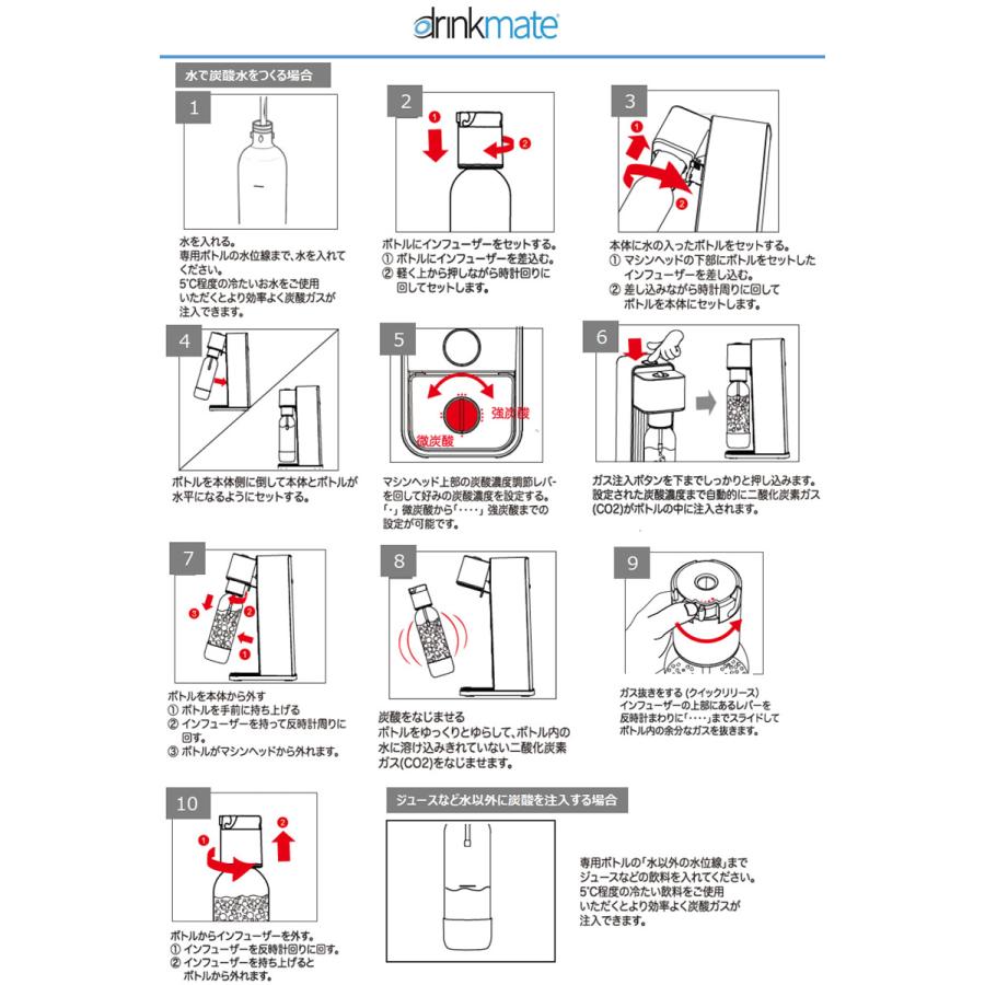 スティームレディ、説明書 drinkmate ドリンクメイト シリーズ620 ブラック【在庫あり