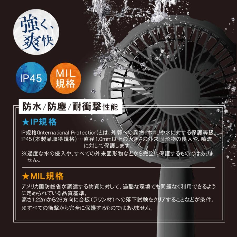 TOPLAND ハンディファン 充電式 バッテリー ハンディ扇風機 手持ち