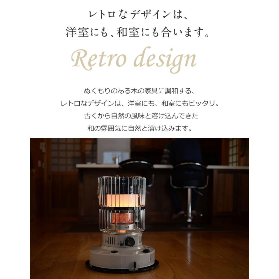 トヨトミ 対流形ダブルクリーン石油ストーブ 木造 12畳まで コンクリート 17畳まで タンク7.0L レトロ調 TOYOTOMI KR-47A(W) ホワイト【在庫あり】の画像