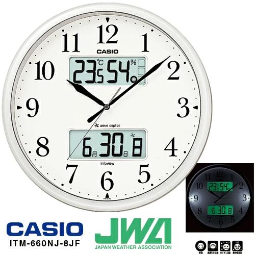 CASIO 電波時計 掛け時計 温湿度計付 常時点灯 カシオ ITM-660NJ