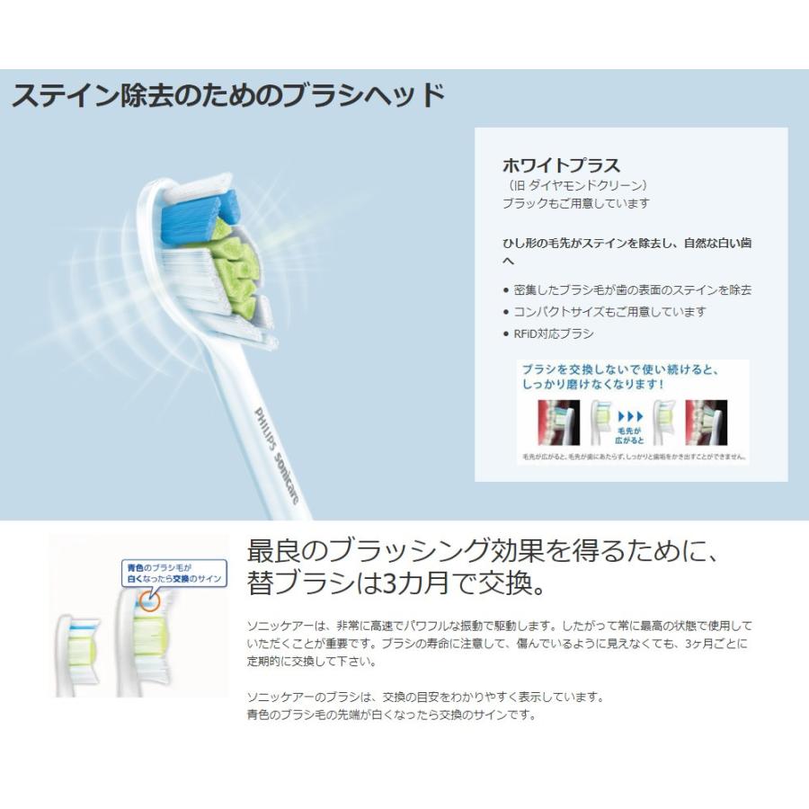 PHILIPS Sonicare HX6065/67 ホワイトプラス（旧ダイヤモンドクリーン）ブラシヘッド レギュラーサイズ 5本組（ホワイト）｜kadecoco｜03