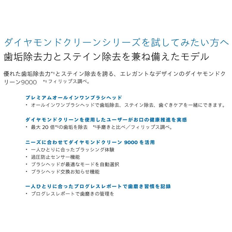 PHILIPS HX9911/58 ピンク フィリップス ソニッケアーダイヤモンドクリーン9000 電動歯ブラシ 歯垢除去力とステイン除去を兼ね備えたモデルの画像