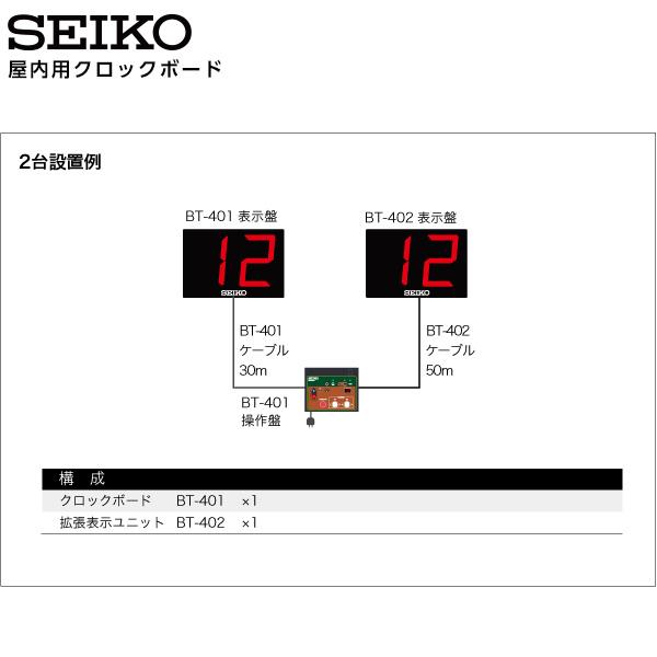 セイコー SEIKO システム 屋内用クロックボード BT-402 クロックボード拡張表示ユニット ピッチクロック カウントダウン 野球 スポーツ 【正規】【お取り寄せ】の画像