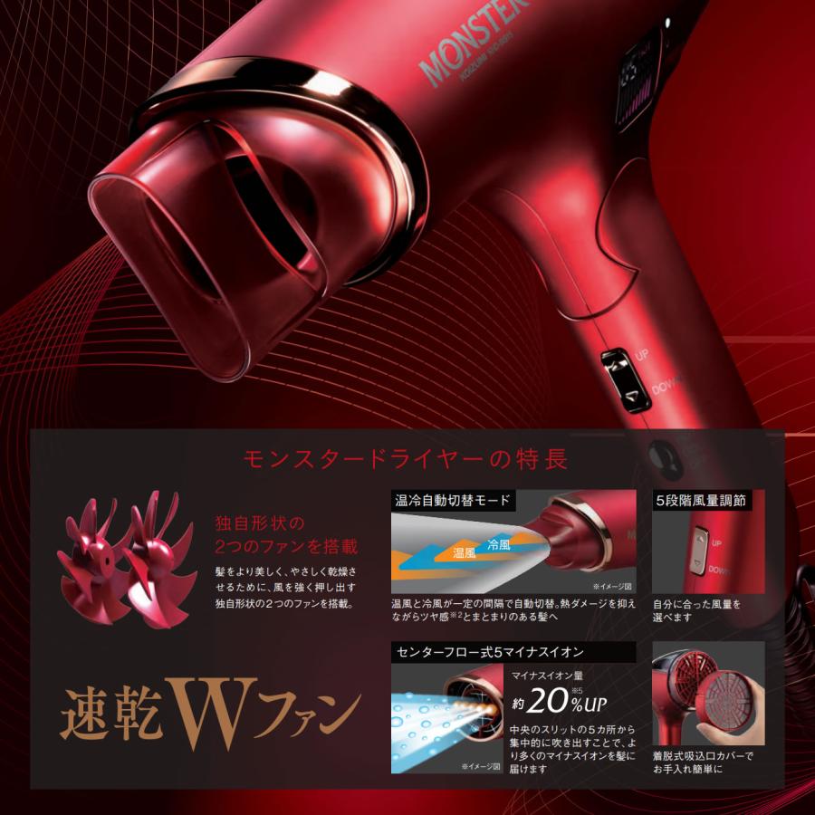 KOIZUMI（コイズミ） モンスター ドライヤー MONSTER ダブルファン