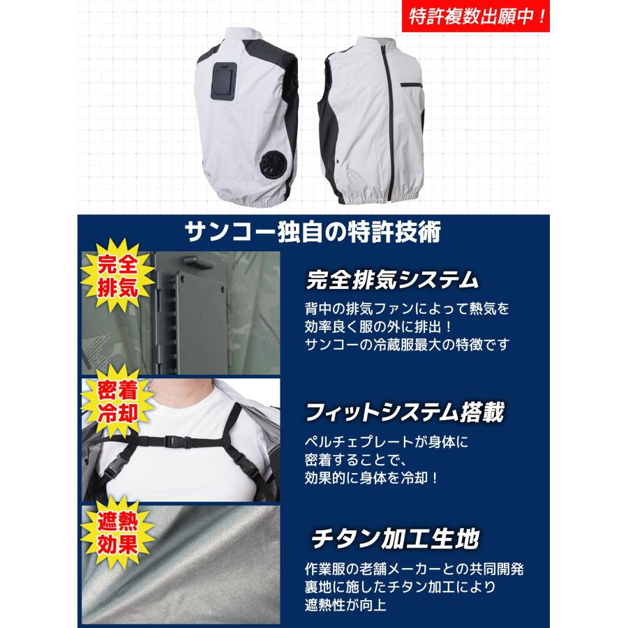 サンコー 冷蔵服 4 バッテリーセット ベストタイプ 空調服