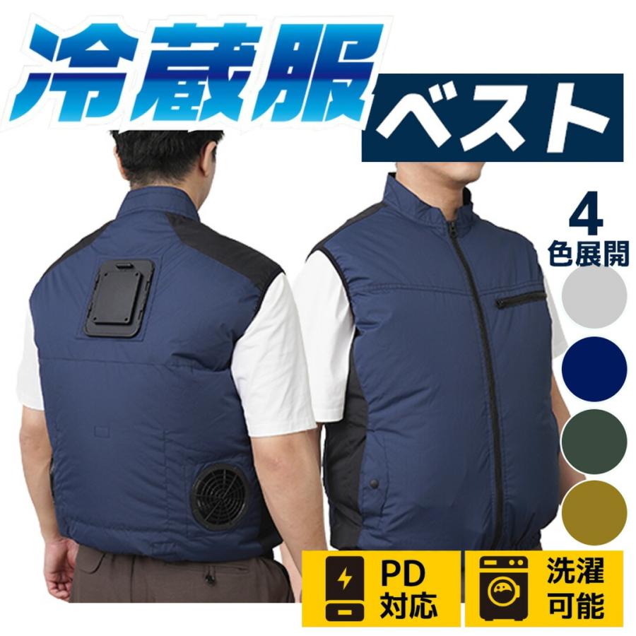 THANKO 冷却服 ベストタイプ TKCV26SNVF ネイビー F THANKO サンコー 冷蔵服 ベストタイプ ペルチェ冷却プレート ダブル