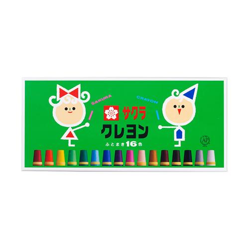 クレヨン商品 クレパス A-4901881142888 サクラクレパス クレパス太巻 16色 ゴム紐付