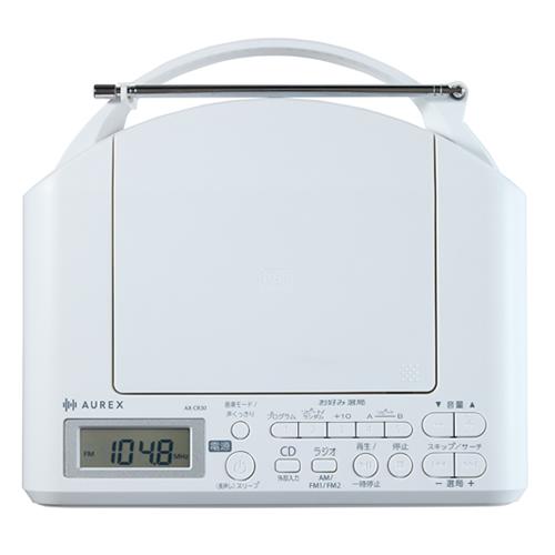 Aurex AX-CR30-W 東芝 CDラジオ ホワイト AUREX ワイドFM対応 ラジカセ