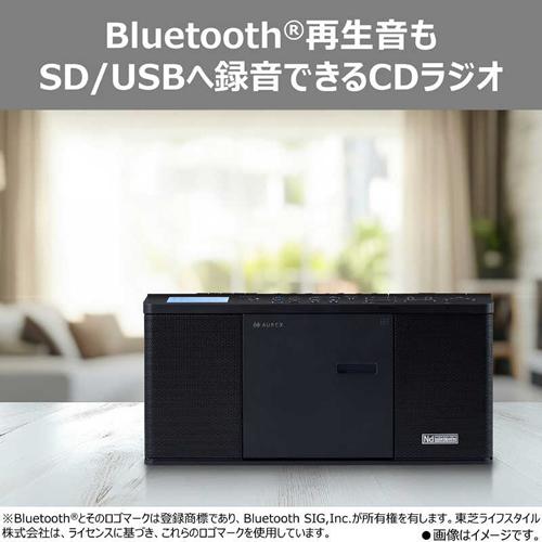 Aurex AX-CR90-K 東芝 SD／USB／CDラジオ ブラック AUREX ワイドFM対応
