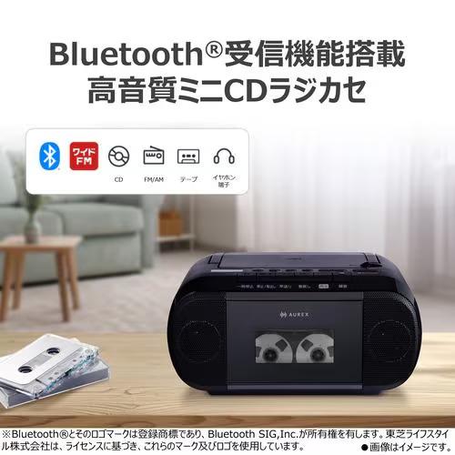 Aurex AX-KCR80-K 東芝 CDラジオカセットレコーダー AUREX ブラック