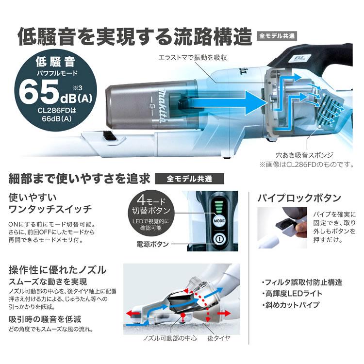 CL285FDZW マキタ 18V 紙パック式 充電式クリーナ(本体のみ) 白 掃除機 コードレススティッククリーナー｜kaden-sakura｜03