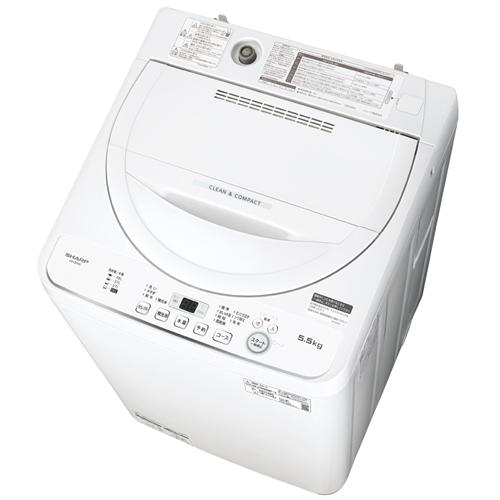 ♻️送料設置無料　SHARP 全自動電気洗濯機　ES-GE5G-W SHARP（シャープ） ES-GE5G-W 5.5kg 全自動洗濯機 ホワイト系 : 家電の