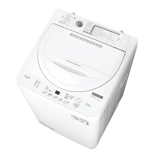 SHARP 縦型洗濯機 5kg ホワイト SHARP（シャープ） ES-GE5J-W タテ型全自動洗濯機 ホワイト系 洗濯5.5
