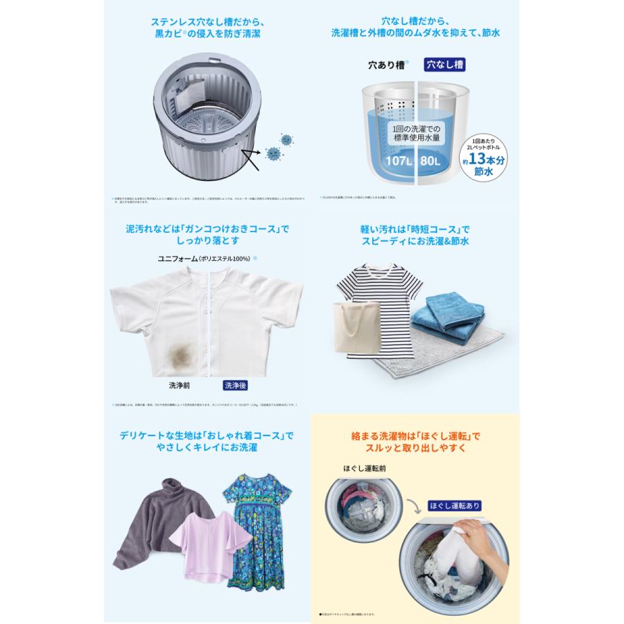 SHARP（シャープ） ES-GE7F-W 7kg全自動洗濯機 ホワイト系 : 家電の