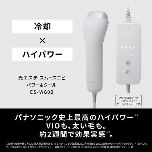 【今なら5年延長保証加入が無料】ES-WG0B-H パナソニック 光エステ スムースエピ パワー＆クール グレー 光美容器 脱毛器の画像