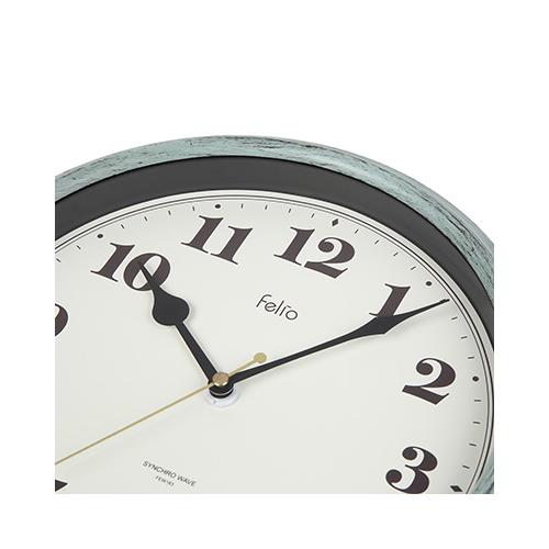 FEW183GR ノア精密 電波時計 パンナ グリーン レトロデザイン掛時計｜kaden-sakura｜02