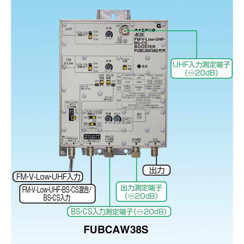 FUBCAW38S マスプロ FM・V-Low・UHF・BS・CSブースター（38dB型）｜kaden-sakura｜02