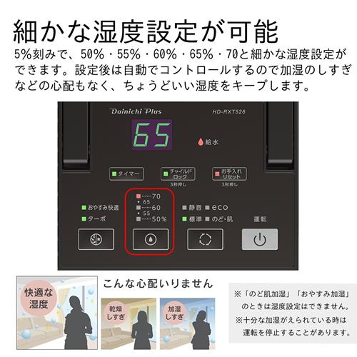 ダイニチ（Dainichi） HD-RXT526-WK ハイブリッド式加湿器 ホワイト