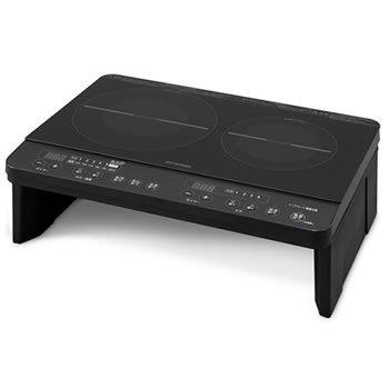 2口IHコンロ(脚付） ブラック IHK-W13S-B【値段交渉有