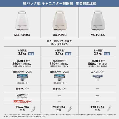 Panasonic（パナソニック） MC-PJ25A-H 紙パック式キャニスター掃除機