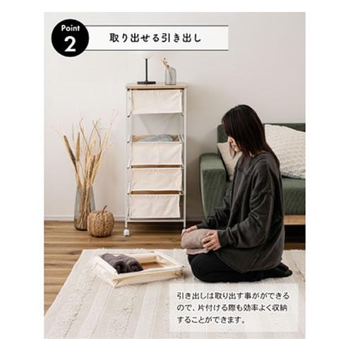 MIP-379 東谷 キャンバスチェスト5段 ホワイト ※お客様組み立ての画像