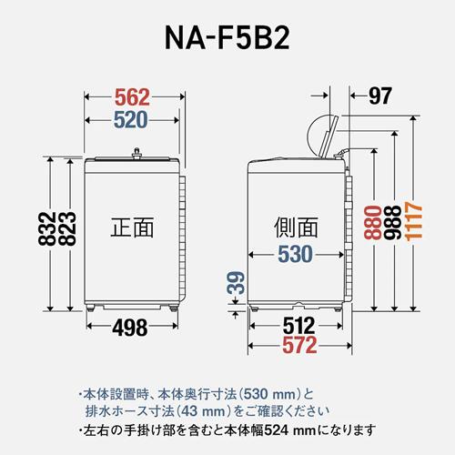Panasonic（パナソニック） NA-F5B2-S 洗濯5kg 全自動洗濯機 F 