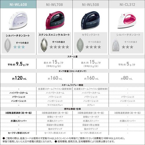 カルル NI-WL408-W パナソニック コードレス スチームアイロン カルル NI-WL408-W パナソニック コードレス スチームアイロン