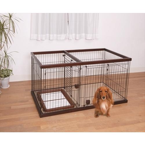 中古】トイレのしつけが出来るドッグルームサークルR（茶）