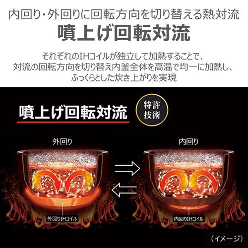 炎匠炊き RC-10ZWX-K 東芝 5.5合炊き 真空圧力IHジャー炊飯器 グラン