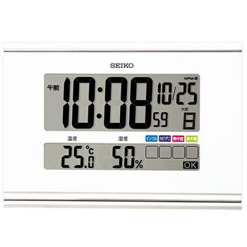 SQ445W セイコー 電波デジタル時計 掛置兼用 温湿度計付き 快適環境NAVI機能 白｜kaden-sakura