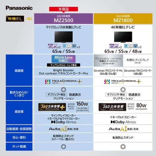 Panasonic（パナソニック） TH-55MZ2500 55V型 マイクロレンズ4K有機EL