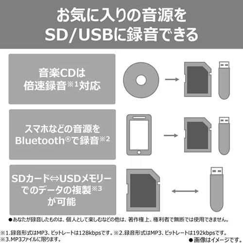 TY-ANX3-W 東芝 SD／USB／CDラジオ ホワイト AUREX ワイドFM対応 Bluetooth対応