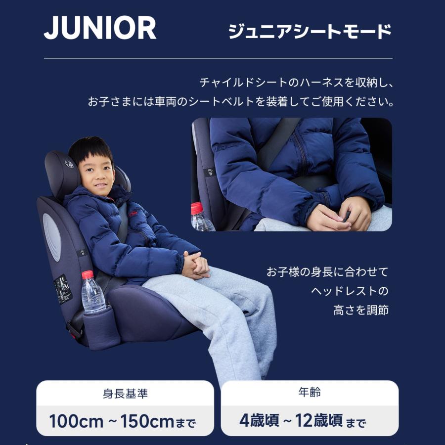 GU MODE チャイルドシート ジュニアシート R129適合 15ヶ月~12歳 保温