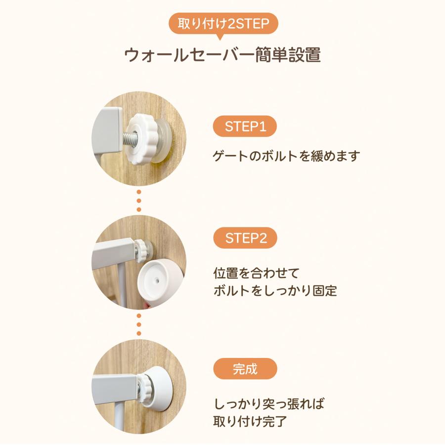 GUMODE ベビーゲート （段差解消スロープ付き ウォールセーバー4個