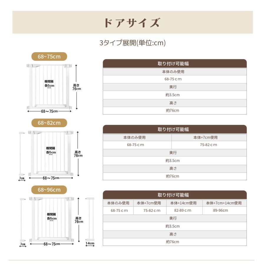 GUMODE ベビーゲート （段差解消スロープ付き ウォールセーバー4個セット付き）ベビーフェンス セーフティゲート スチールゲート 階段上 高さ76cm 拡張可能 爆買の画像