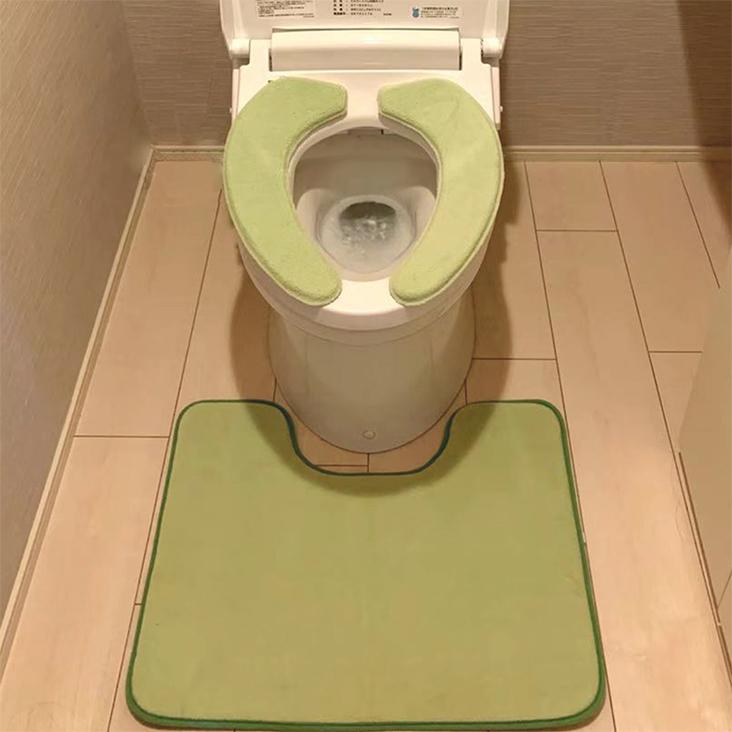 便座シート トイレマット 2点セット 厚手 極ふわ 滑り止め付き 抗菌 防臭吸着 洗浄暖房型 O型 U型 ウォシュレット 水洗い|カデン|16